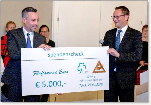 Spende 5.000 Euro StiftungsLoge Fürth