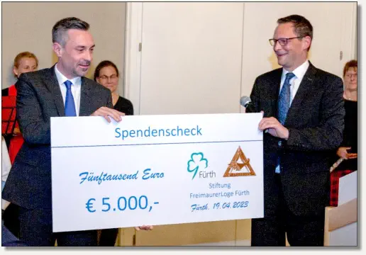 Spende 5.000 Euro StiftungsLoge Fürth