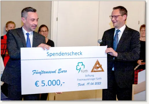 Spende 5.000 Euro StiftungsLoge Fürth